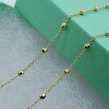 Load image into Gallery viewer, 14k Solid Yellow Two Tone Gold Ball Bead Chain Necklace 2mm 4mm / 16" 18" 20"