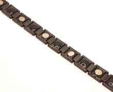 Load image into Gallery viewer, Tungsten Carbide Black Rectangular Faceted Links Magnetic Therapy Bracelet