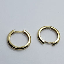 Load image into Gallery viewer, 14K Yellow White Rose Gold Elegant High Polished Angled Huggie Hoop Earrings