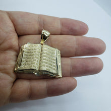 Load image into Gallery viewer, 10K Yellow Solid Gold Bible Book Pendant Charm Religious 3 Sizes