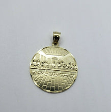 Load image into Gallery viewer, 10K Yellow Solid Gold Round Last Supper Diamond Cut Pendant Charm 3 sizes
