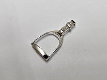 Load image into Gallery viewer, 925 Sterling Silver Large Plain Stirrup Pendant 1 3/16 Inch (30mm) Tall