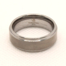Load image into Gallery viewer, Tungsten Carbide Flat Center Satin Finish Recessed Edges Wedding Band Ring 8mm