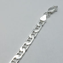 Load image into Gallery viewer, 925 Sterling Solid Silver Italy Flat Mariner Link Chain Necklace 5.8mm 26"