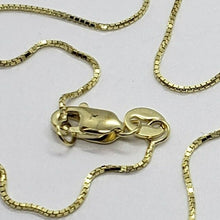 Load image into Gallery viewer, Solid 10K Yellow Gold Box Chain Necklace for Women Girl 0.6 mm Width 16" Long