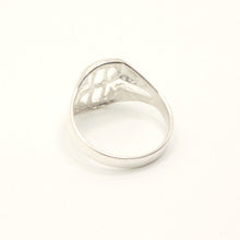 Load image into Gallery viewer, 925 Sterling Silver Dollar Sign Oval Diamond Cut Finish Ring 9/16 Inch Wide