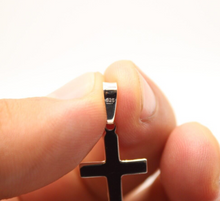Load image into Gallery viewer, 925 Sterling Silver Dainty Beveled Edge Crucifix Cross Pendant