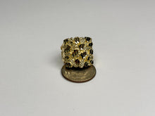 Load image into Gallery viewer, 10k Solid Yellow Gold Nugget Style Ring 20.5mm Width/22mm Height Size 6-13