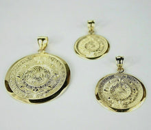 Load image into Gallery viewer, Authentic 10K Yellow Real Gold Aztec Round Calendar Pendant Charm Medal 3 Sizes