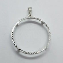 Load image into Gallery viewer, Sterling Silver Susan B Anthony Bezel Sacagawea 26mm Coin Prong Back Diamond Cut