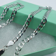 Load image into Gallery viewer, 14K White Gold Solid Cuban Curb Link Chain Necklace Bracelet 6mm 7"~30"