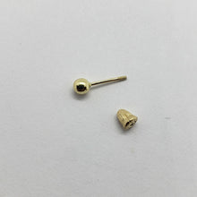Load image into Gallery viewer, 14K Real Yellow White Gold Polished Round Ball Stud Earrings Screw Backing 2m~8m