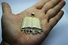 Load image into Gallery viewer, 10K or 14K Yellow Solid Gold Bible Pendant 3 sizes