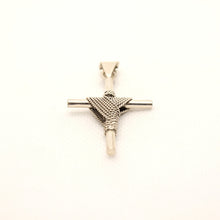 Load image into Gallery viewer, 925 Sterling Silver Rope Wrapped Cylindrical Cross Pendant