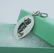Load image into Gallery viewer, Sterling Silver Fish Oval Tag Key Ring Pendant 1 3/4 inches Long High Quality