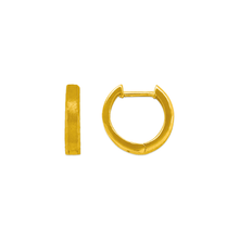 Load image into Gallery viewer, 14K Yellow/Rose/White Gold Elegant Satin Finished Huggie Hoop Earrings 2.5x12mm