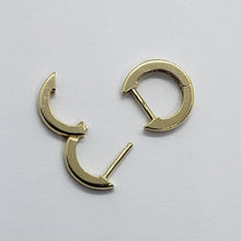 Load image into Gallery viewer, 14K Yellow White Rose Gold Elegant High Polished Huggie Hoop Earrings 2x10mm