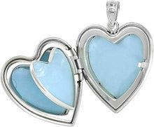 Load image into Gallery viewer, 1inch Sterling Silver Heart Locket Necklace Women 4 Picture Gold Quilt 16-24inch