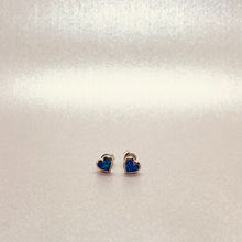 Load image into Gallery viewer, Sterling Silver Synthetic Opal Stud Heart Earrings