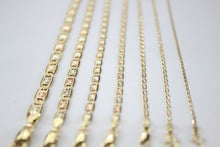 Load image into Gallery viewer, Authentic 14K Yellow White Rose Gold Tri-Color Valentino Chain 1.5-6mm/16"-26"