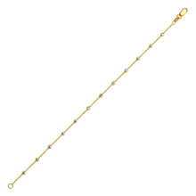 Load image into Gallery viewer, 14K Solid Two Tone Gold Ball Station Bead Rolo Bracelet Anklet 2mm / 7" 10"
