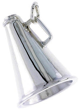 Load image into Gallery viewer, 925 Sterling Silver Polished Megaphone Charm Pendant 1 (25mm) Inch Tall