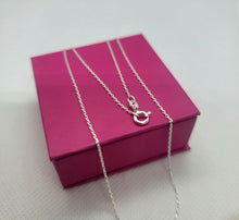 Load image into Gallery viewer, 925 Sterling Silver Very Thin Fine Boston Link Chain Necklace 1mm 16 18 24 inch