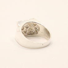 Load image into Gallery viewer, 925 Sterling Silver Square Slanted Pattern Nugget Ring 1/2 Inch Wide, Sizes 8-13