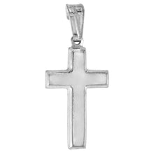 Load image into Gallery viewer, 925 Sterling Silver Plain Hollow Cross Pendant Italy 15/16 Inch (23mm) Tall