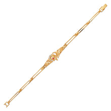 Load image into Gallery viewer, 14K Yellow Gold Fancy Dolphin Diamond Cut Bracelet 3mm Wide, 12mm Center H Clasp
