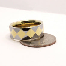 Load image into Gallery viewer, Tungsten Carbide Yellow Faceted Domed Pyramid Pattern Wedding Band Ring 8mm