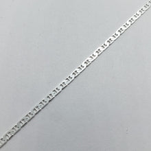 Load image into Gallery viewer, 925 Sterling Silver Anklet Anchor Chain Flat Mariner Link Bracelet 3mm 9" 9.5"