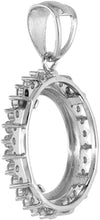 Load image into Gallery viewer, Sterling Silver CZ Dime Bezel CZ Halo 18 mm Coins Prong Back Black White 2 Color