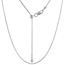 Load image into Gallery viewer, 925 Sterling Silver Adjustable Round Box Chain Necklace Women 0.9mm 24 Inch Long