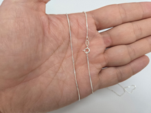 Load image into Gallery viewer, 925 Sterling Silver Box Chain Very Thin Necklace Women 0.8mm Thick Size 16"~30"