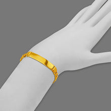 Load image into Gallery viewer, 14K Yellow Gold Figaro Chain ID Bracelet 10mm/8mm 8" 8.5" Engraving Available