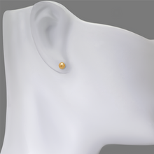 Load image into Gallery viewer, 14K Yellow or White Gold Ball Stud Earrings 5mm Wide 2grams Screw Backing