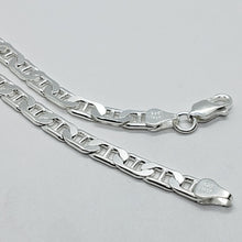 Load image into Gallery viewer, 925 Sterling Solid Silver Italy Flat Mariner Link Chain Necklace 5.8mm 26"