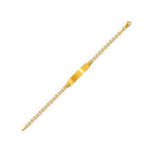 Load image into Gallery viewer, 14K Two Tone Gold Kids Gucci Pave ID Bracelet 6mm/2.5mm 6" Engraving Available