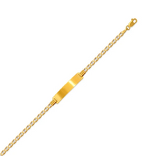 Load image into Gallery viewer, 14K Two Tone Gold Kids Gucci Pave ID Bracelet 6mm/2.5mm 6" Engraving Available