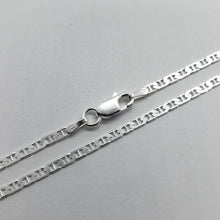 Load image into Gallery viewer, 925 Sterling Silver Anklet Anchor Chain Flat Mariner Link Bracelet 2.1mm 9"-10"