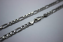 Load image into Gallery viewer, 10k Solid White Gold Figaro Chain Necklace Bracelet 2.2mm - 6.2mm 7" - 30"