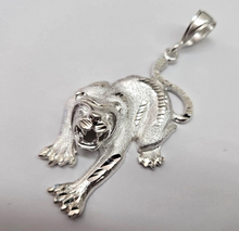 Load image into Gallery viewer, 925 Sterling Silver Growling Panther Pendant Diamond Cut 3 (75mm) Inch Tall