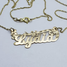 Load image into Gallery viewer, 10K Yellow Gold Personalized Handmade Name Pendant with/out Singapore Chain