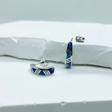 Load image into Gallery viewer, Sterling Silver Synthetic Opal Earring Push Back