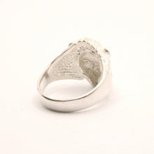 Load image into Gallery viewer, 925 Sterling Silver Diamond Cut Finish Lion Head Ring 3/4 Inch Wide, Sizes 8-13