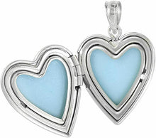 Load image into Gallery viewer, 3/4inch Sterling Silver Heart Shape Locket for 2 Photo with/out Chain 16-24 inch