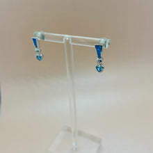 Load image into Gallery viewer, Sterling Silver Synthetic Opal Stud Earrings With Heart Shape