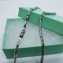 Load image into Gallery viewer, 2.5mm Sterling Silver Round BYZANTINE Chain Necklace Bracelet Antiqued Finish