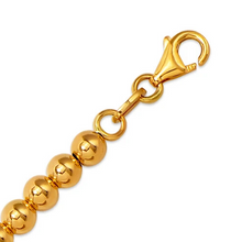 Load image into Gallery viewer, 14K Hollow Yellow Gold High Polished 4mm Bead Chain Bracelet Lobster Lock 7 inch